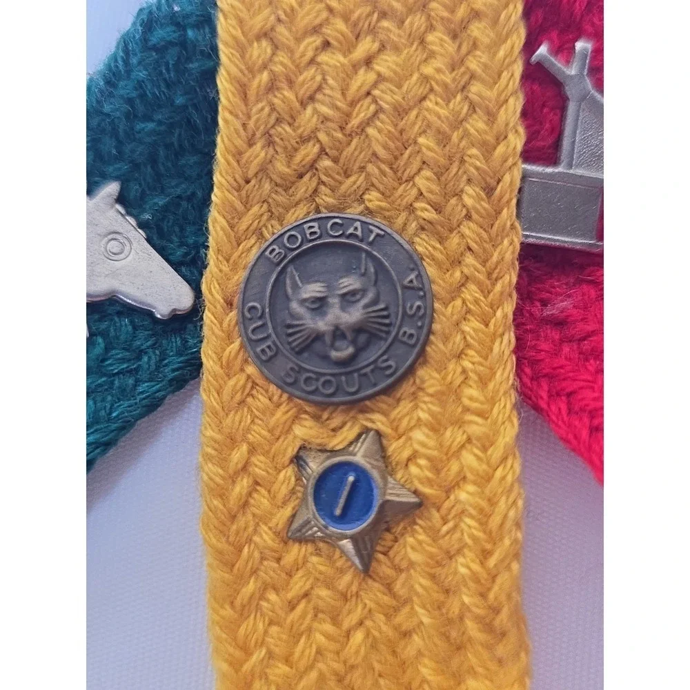 Webelos Ribbon Boy Scouts of America Award Pins Bobcat Gold Arrow Point Vintage